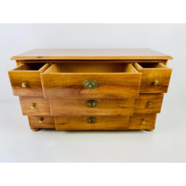 Vintage Jewelry Box in Cherry Wood For Sale - Image 4 of 11