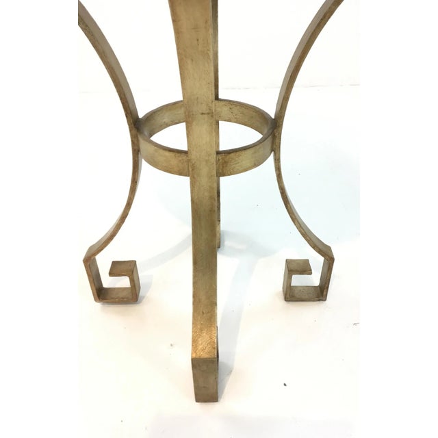 2010s Pearson Black and Champagne Greek Key Accent Table For Sale - Image 5 of 6