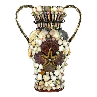 Vintage Vase in Shells, 1970s For Sale