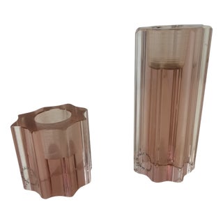 Doric Model Candleholders by Venini, Italy, 1980s, Set of 2 For Sale