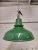 1950s British made large size racing green enamel industrial factory lights by Thorlux. These types of lamp shades were...