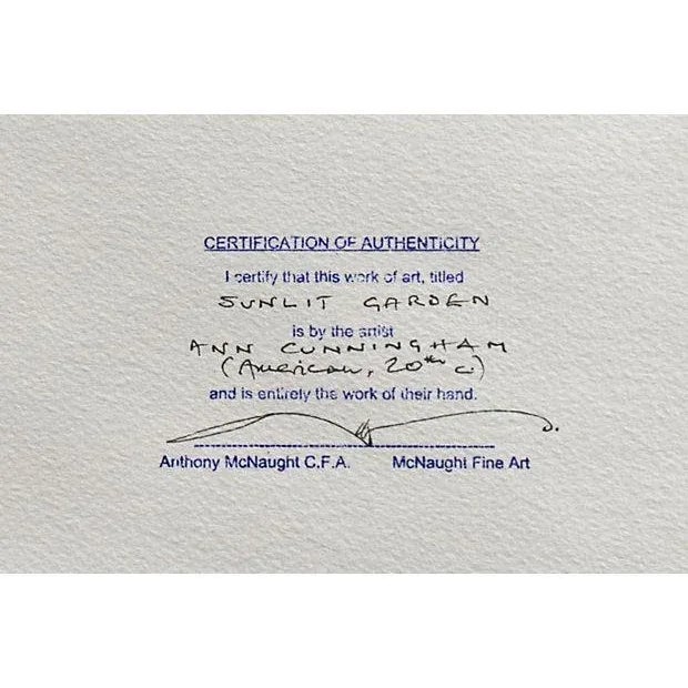 Paper 'Sunlit Garden' by Ann Cunningham, 1980; American Artist, Colorado Springs Fine Arts Center, Botanical Study For Sale - Image 7 of 8