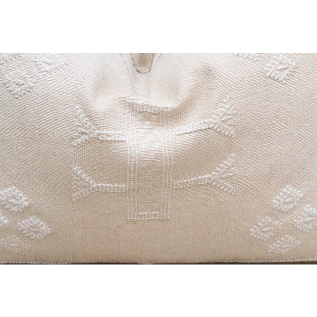 Chalk White Silk Rug Lumbar Pillow For Sale In Los Angeles - Image 6 of 8
