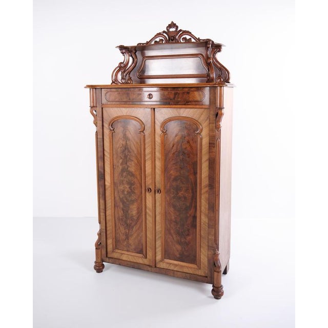 Antique Mahogany Cabinet with Decorative Carvings, 1880s For Sale - Image 6 of 18
