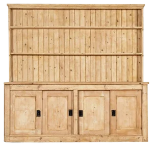 Large 19th Century English Pine Waterfall Dresser, 1890s