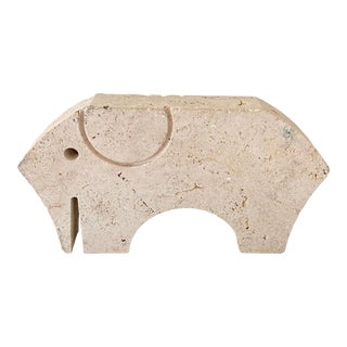 1970’s Italian Travertine Large Elephant Sculpture For Sale