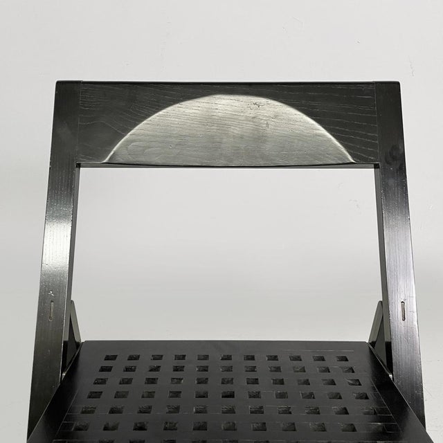 Italian Modern Black Wooden Folding Chairs, 1980s, Set of 2 For Sale - Image 6 of 18