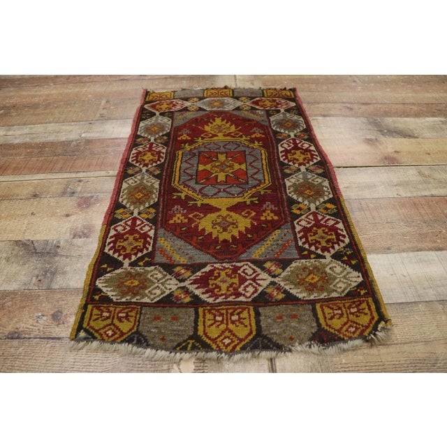 Textile Antique Turkish Oushak Rug - 01'09 X 03'02 For Sale - Image 7 of 9