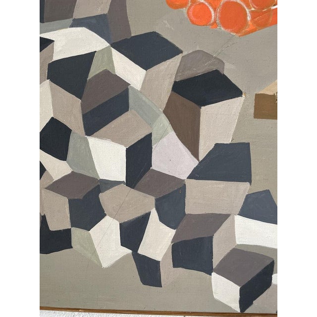 Abstract Construction Site, 1960s, Canvas Painting For Sale - Image 17 of 18