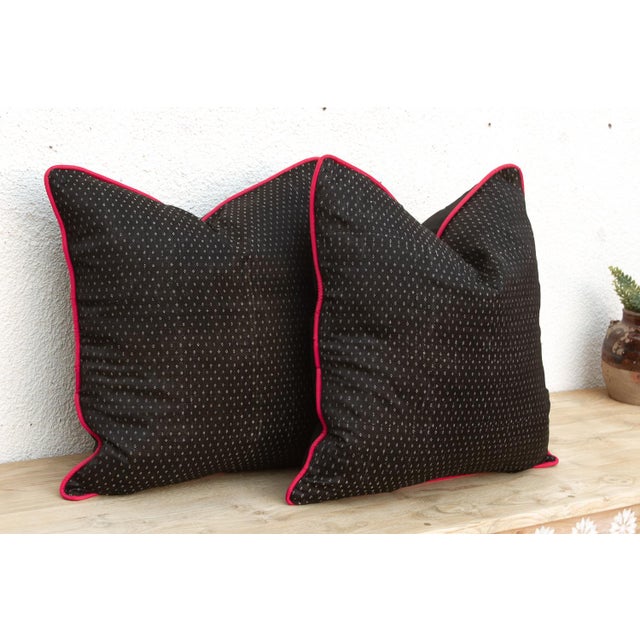 Woven in Gujarat, western India, from antique Mashru, the traditional silk-warp, cotton-weft cloth prized for its lustrous...