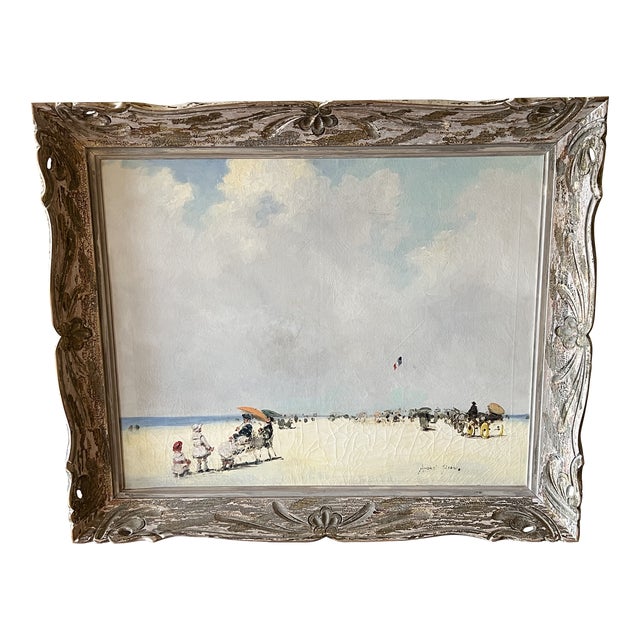 1960s Signed Francois Gisson Post-Impressionist Paris Seascape Painting For Sale