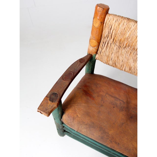 Vintage Mexican Hacienda Chair, Sofa and Loveseat Set For Sale - Image 6 of 15