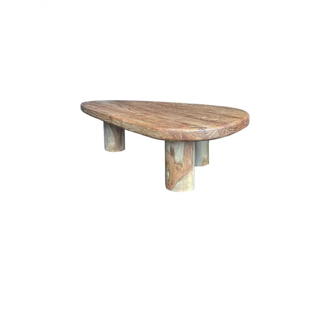 Sculptural Teak Wood Table, Modern Organic, Stunning Wood Textures For Sale - Image 4 of 6