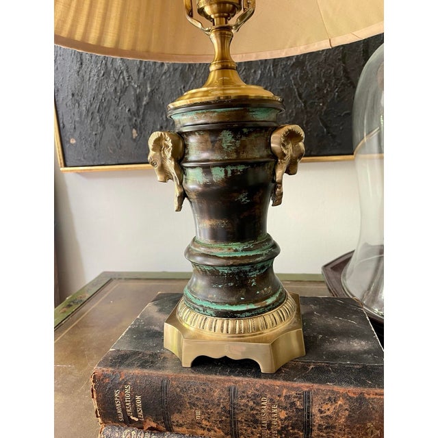 Vintage Wildwood Brass Rams Head Lamp For Sale - Image 9 of 10