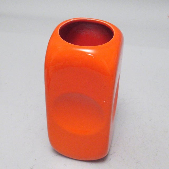 Postmodern Orange Vase from Parravicini, Italy, 1970s For Sale - Image 3 of 9