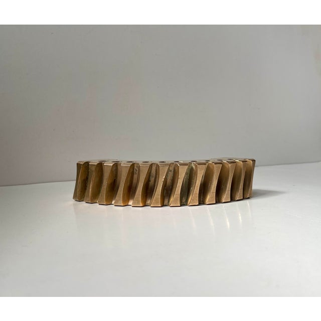 Brutalist Gear Fragment Pen Holder in Bronze, 1970s For Sale - Image 9 of 12