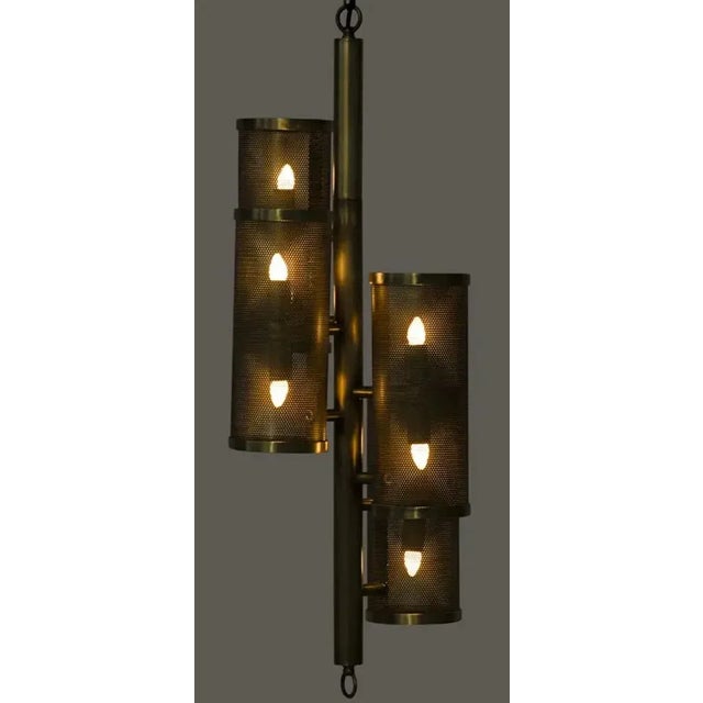 Mid-Century Modern NOIR Pisa Pendant, Metal with Brass Finish For Sale - Image 3 of 5