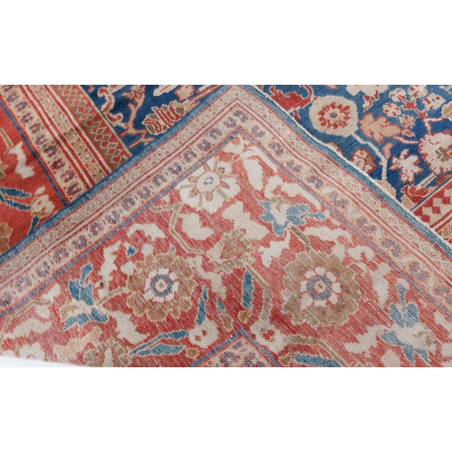 1900 - 1909 Early 20th Century Persian Sultanabad Rug For Sale - Image 5 of 11