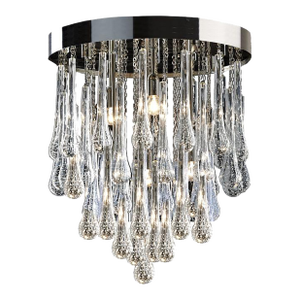 Contemporary Murano Glass Sputnik Chandelier Flush Mount, Mazzega Style