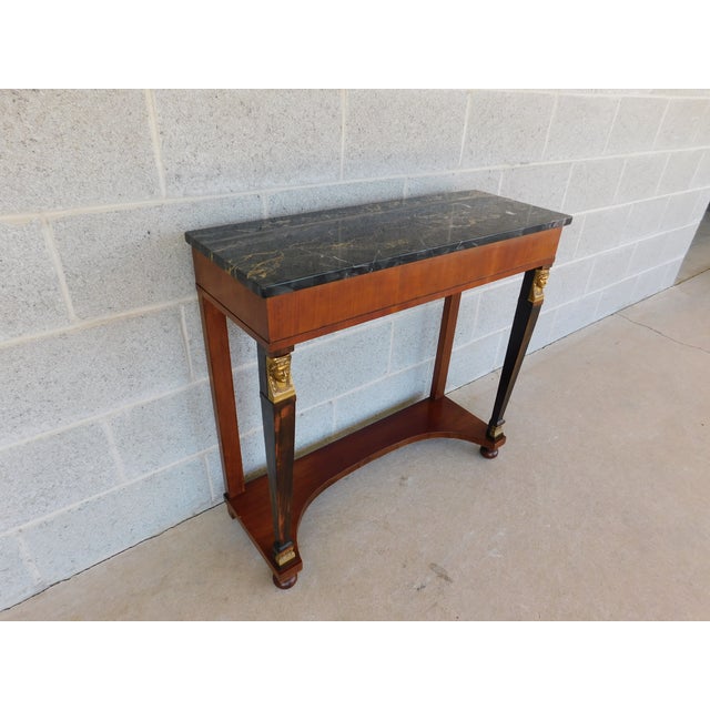 Traditional Fine Arts Furniture NeoClassical Regency Revival Marble Top Console Table 32"w For Sale - Image 3 of 13