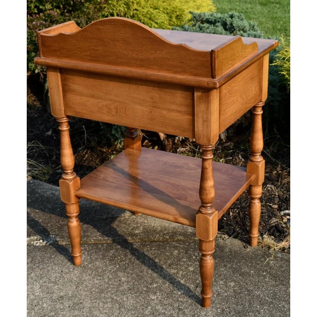 Heywood Wakefield Maple Table Vintage Americana 1 Drawer Side Nightstand Gallery For Sale - Image 12 of 13