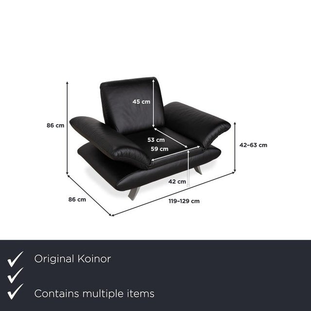 with this KOINOR Rossini, you'll bring a truly distinctive armchair into your living room. Its black leather and striking,...