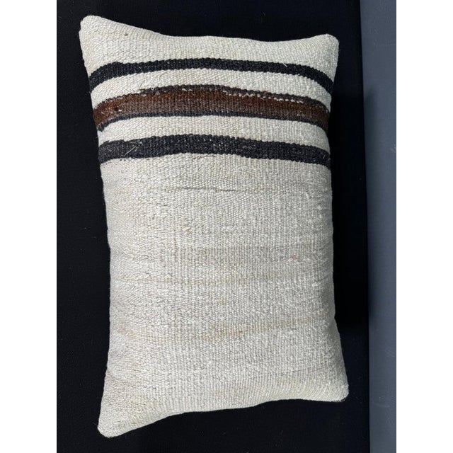 Turkish Hemp Pillow Cushion Natural Beige Black Pillow Cushion Cover 16" x 24" #30132 Enhance your home decor with our...