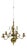 20th Century Swedish Brass Five-Arm Chandelier by Skultuna, Sweden, 1950 For Sale