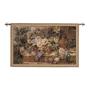 Exotic Still-Life Loom Woven Tapestry - 67 X 104 Cm (2'2" X 3'5") - Requires Rod Size 3