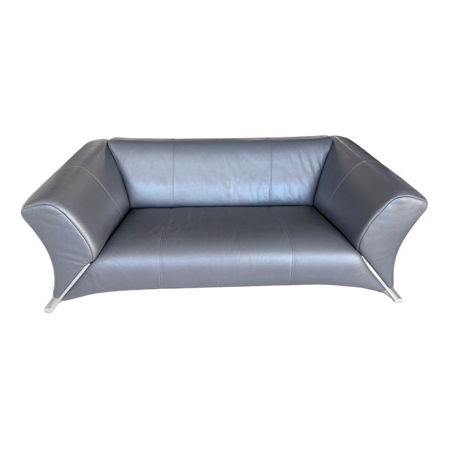 322 Black Two-Seater Leather Sofa from Rolf Benz, 2000s For Sale