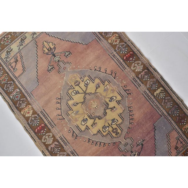 Small Bohemian Vintage Area Carpet For Sale - Image 10 of 10