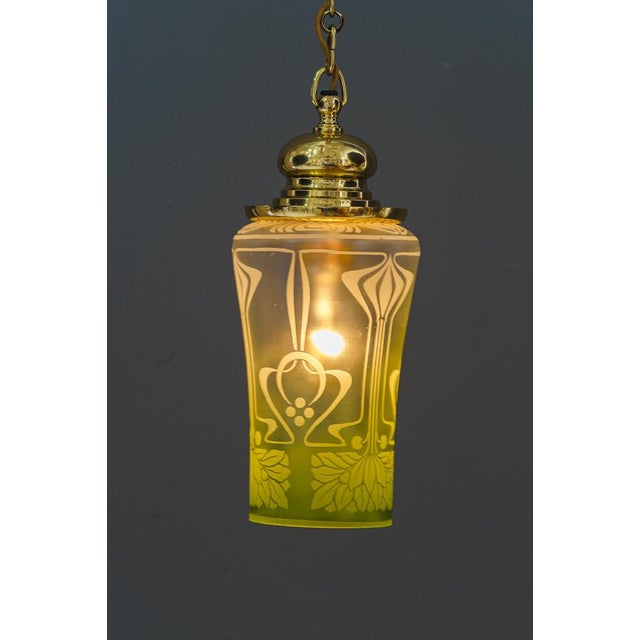 Art Deco Pendant with Original Antique Glass, Vienna, 1920s For Sale - Image 9 of 16