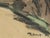 Abstract Early 1900's Vintage French Expressionist Seaside Landscape Painting in Mixed Media, Signed by Artist, 1931 With Mat For Sale - Image 3 of 4