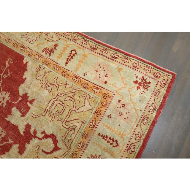 Zabihi Collection Red Antique Turkish Oushak Rug - 9'6" x 11'11" For Sale - Image 4 of 6