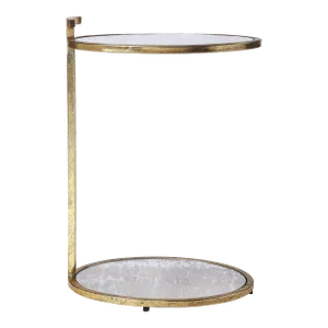 Ciro Metal & Mirrored Accent Table, Gold
