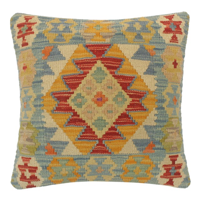 Shabby Chic Turkish Stanley Hand Woven Kilim Pillow For Sale