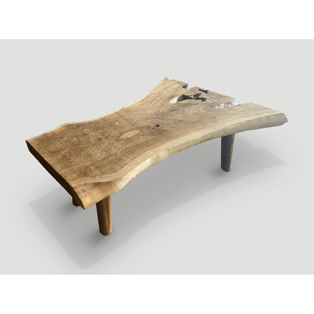 Contemporary Andrianna Shamaris Live Edge Teak Wood Coffee Table For Sale - Image 3 of 18