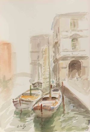 Carlo Ravagnan, View of Venice, Watercolor, 1970s