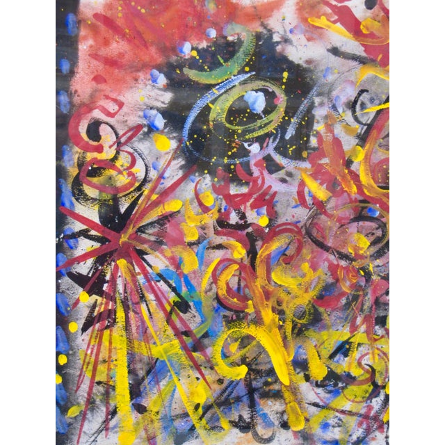 Sam Francis 1970s Vintage Hendrik Grise Abstract Expressionist Celestial Explosion Graffiti Painting For Sale - Image 4 of 6