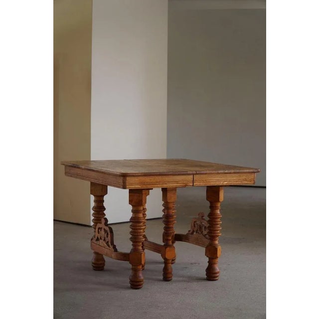 Late 19th Century Danish Baroque Square Dining / Desk Table For Sale - Image 11 of 13