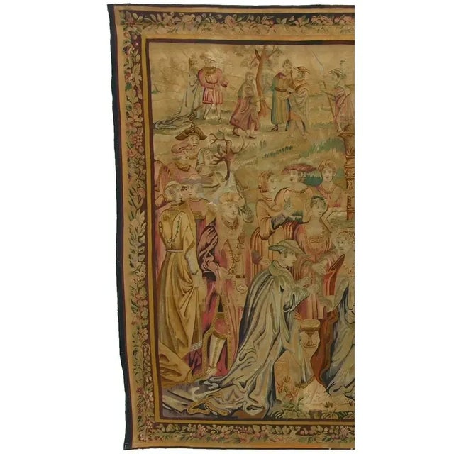 Beige 18th Century Antique Brussels Tapestry For Sale - Image 8 of 9