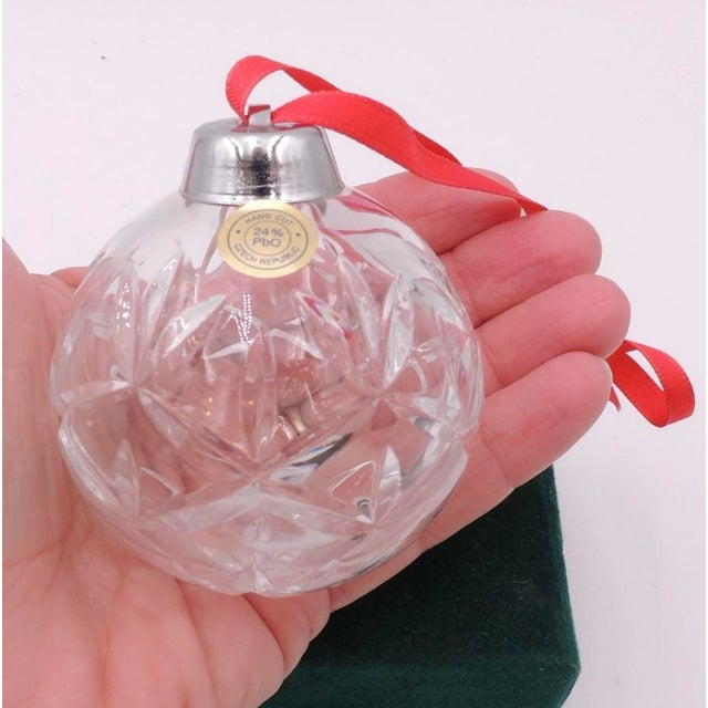 Elegantly Hand Cut Vintage Czech Lead Crystal Christmas Ornaments For Sale - Image 6 of 7