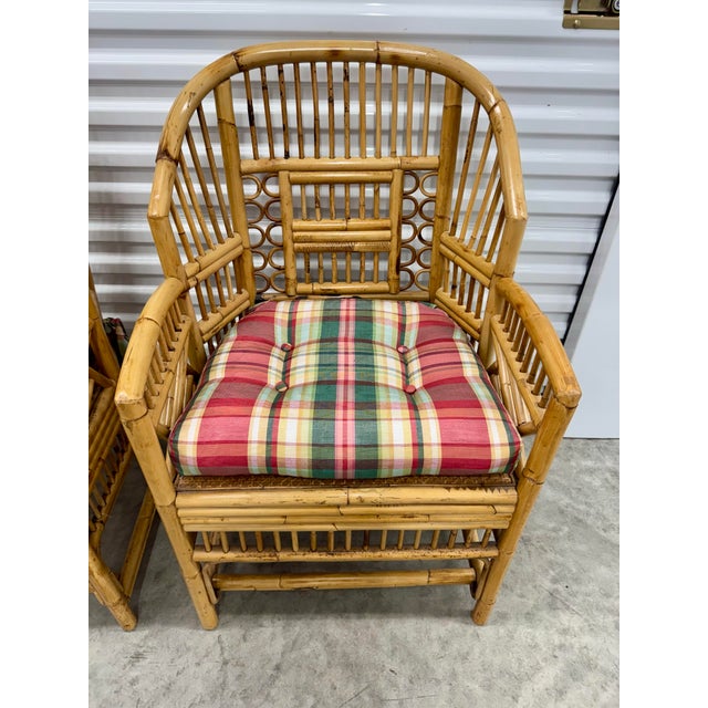 Fantastic Set of 6 Brighton Chinese Chippendale Hollywood Regency Bamboo Chairs For Sale - Image 9 of 10