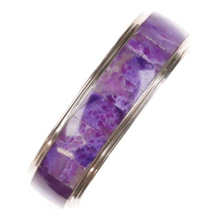 6.75" Harold Smith Navjo Sugilite Inlaid Sterling Cuff Bracelet For Sale