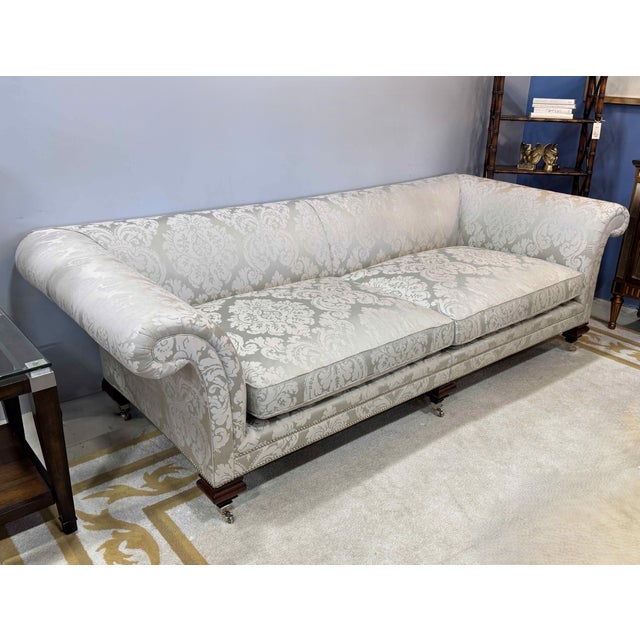 Contemporary Ralph Lauren Heiress Sofa W/ Damask Upholstery For Sale - Image 3 of 14