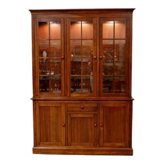 Late 20th Century Ethan Allen Solid Cherry China Cabinet - Cherry Finish For Sale