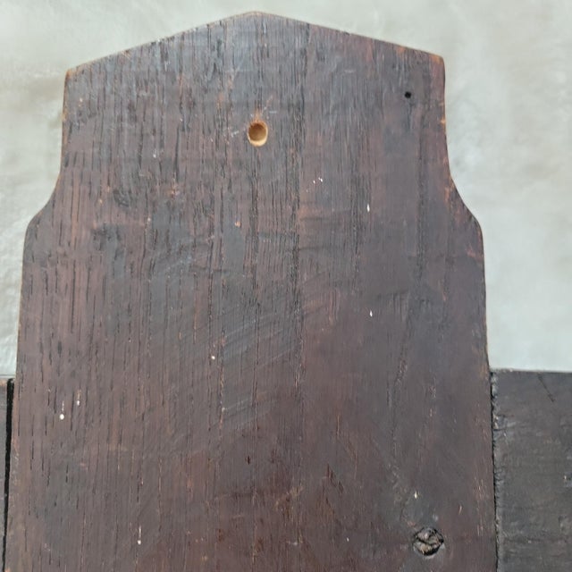 Antique Art Deco Hand Carved Oak Crucifix Face of Jesus Wall Cross 25" Tall For Sale - Image 17 of 18