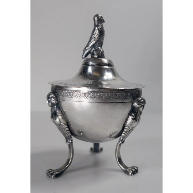 Silver 19th Century German Hanau 900 Silver Bowl With Figures and Eagle Finial For Sale - Image 8 of 18