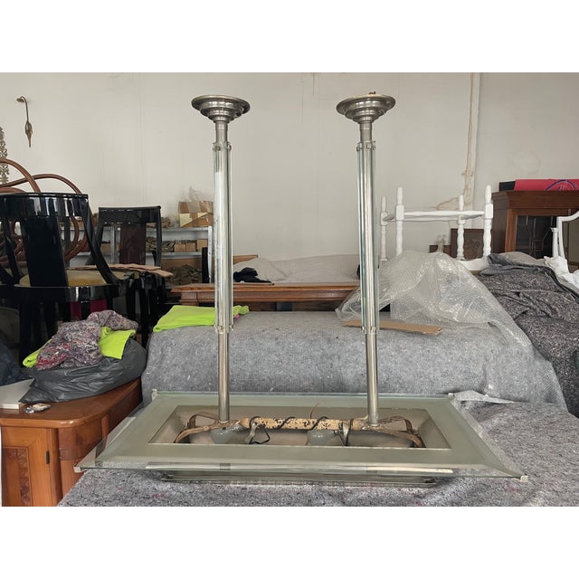 Large Art Deco ceiling lamp by Henri Petitot for Atelier Petitot, Paris. France 1920s. This is an original, oversized...