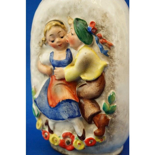 Art Deco Hummel Series Ceramic Bottle with Bas-Relief Decoration by Franz Goebel, Germany, 1920s For Sale - Image 16 of 18
